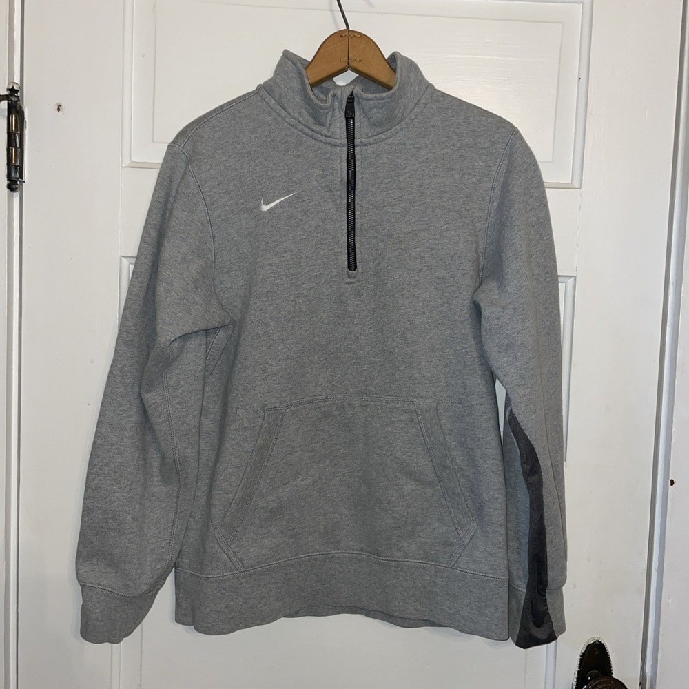 Vintage NIKE Sweatshirt Norm Nostalgia Core 1/4β Zip Gray Pullover Mock Neck XS